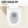 Bệ ngồi và khu vực bản lề Eurolife EL-SM8062D nhìn từ trên, minh họa mục nắp nhựa PP đóng êm.