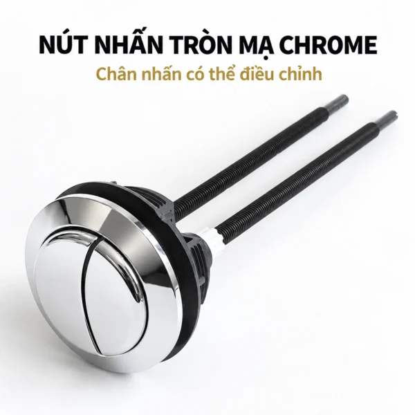 Nút nhấn kép Eurolife EL-TF02 dạng tròn, bề mặt sáng bóng, phía sau có hai thanh nhấn màu đen dạng ren