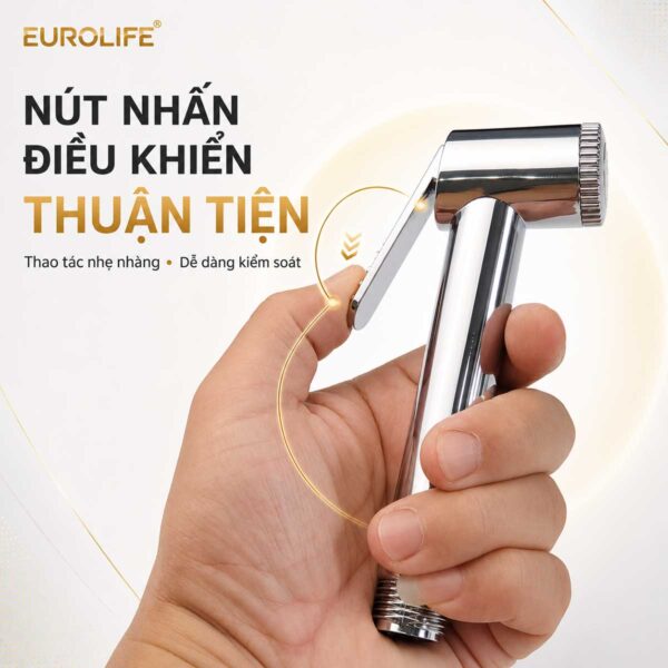 Nút nhấn điều khiển trên tay xịt Eurolife EL-X08, bố trí thuận tiện để thao tác khi cầm.