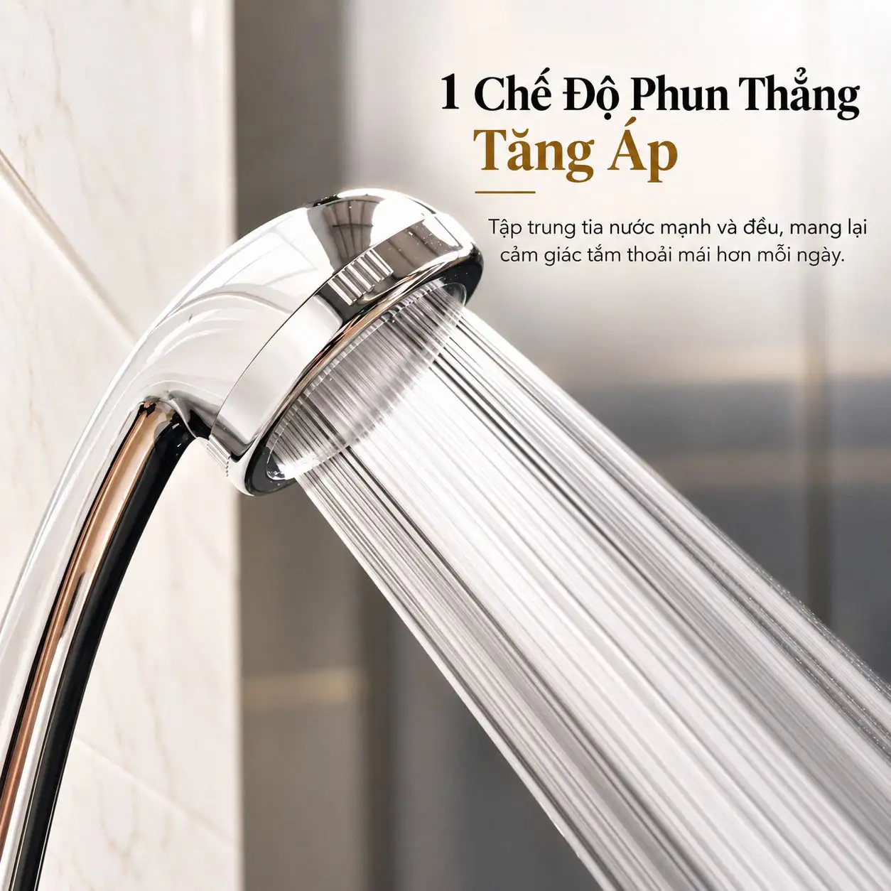 Tay sen Eurolife EL-112SH hoạt động với 1 chế độ Phun thẳng tăng áp tạo các tia nước tập trung