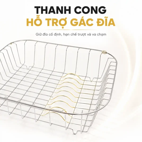Thanh cong hỗ trợ gác đĩa trên rổ inox Eurolife EL-R81