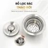 Rổ lọc rác tháo rời rốn xả Inox 304 Eurolife EL-BXC04