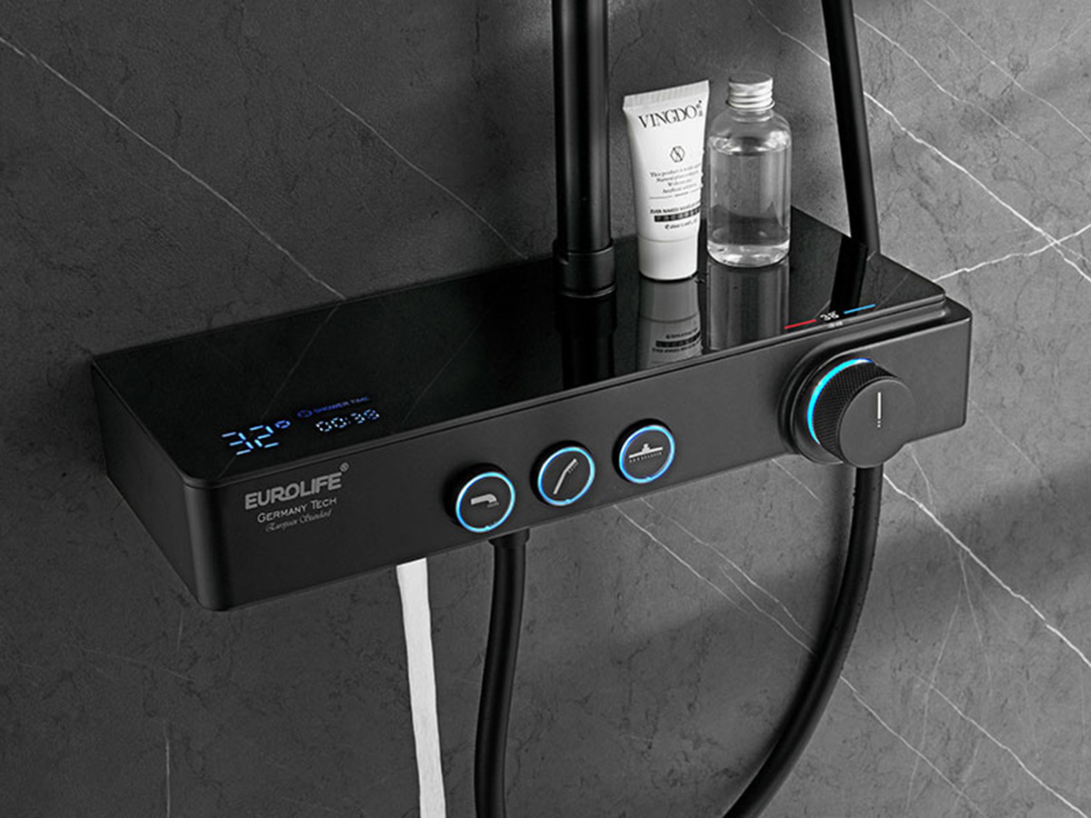 Đầu xả dưới tạo bọt của sen cây Eurolife EL-SC918 giúp dòng nước chảy êm, hạn chế bắn nước và tiện lợi khi cần lấy nước nhanh trong phòng tắm.