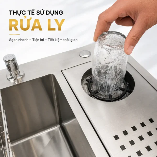 Thực tế sử dụng máy rửa ly cốc trên chậu Eurolife EL-LS10050