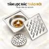 Tấm lọc rác tháo rời bên dưới mặt thoát sàn Inox Eurolife EL-HG07