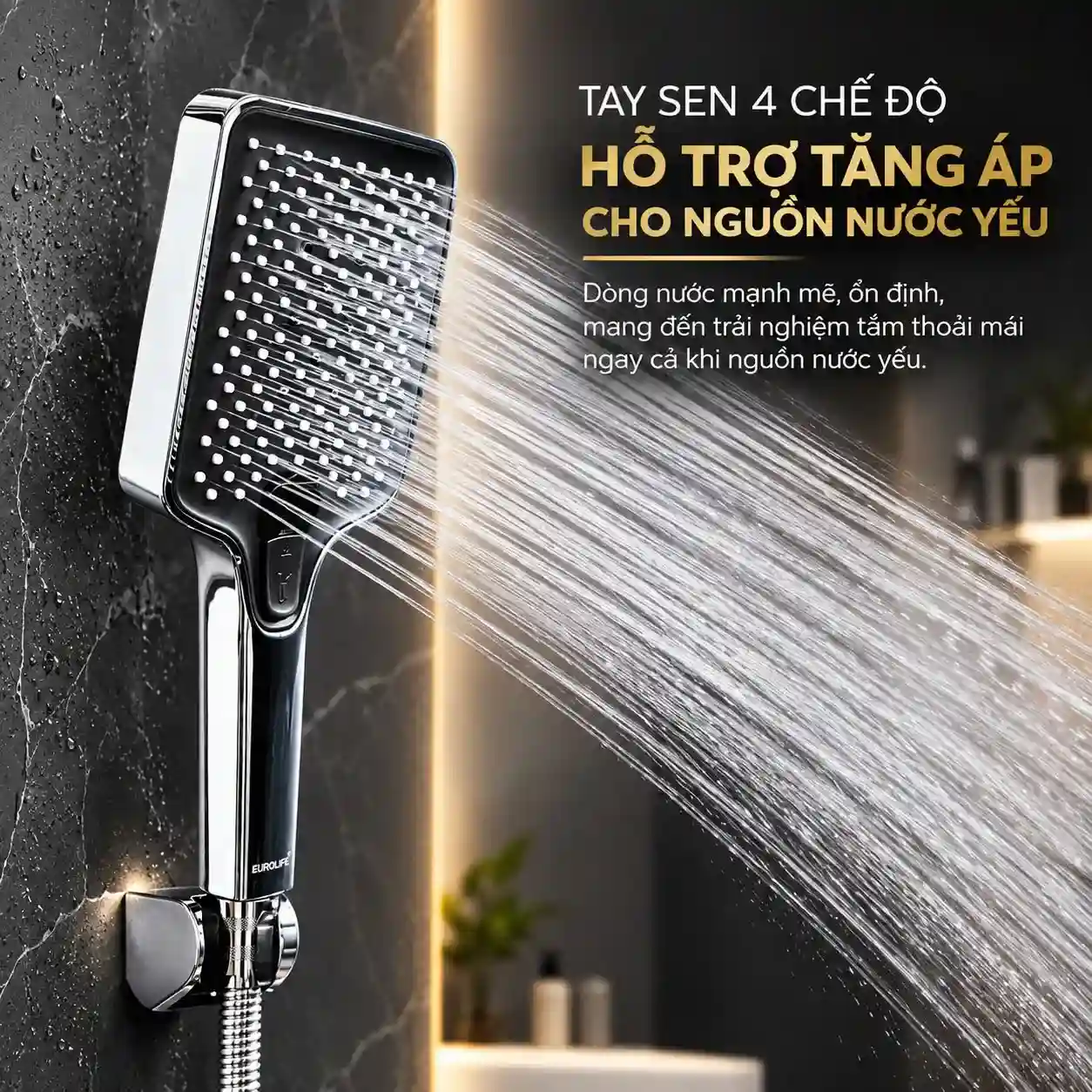 Tay sen 4 chế độ Eurolife EL-126SH-T hỗ trợ tăng áp cho nguồn nước yếu