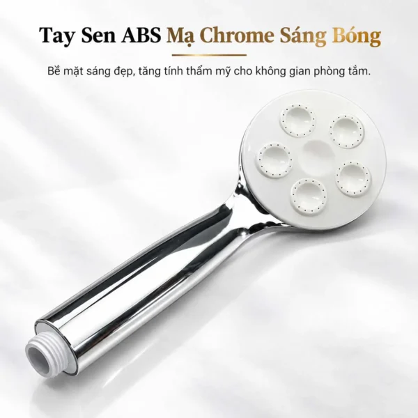 Tay sen Eurolife EL-115SH bằng nhựa ABS mạ Chrome sáng bóng với mặt phun tròn màu trắng