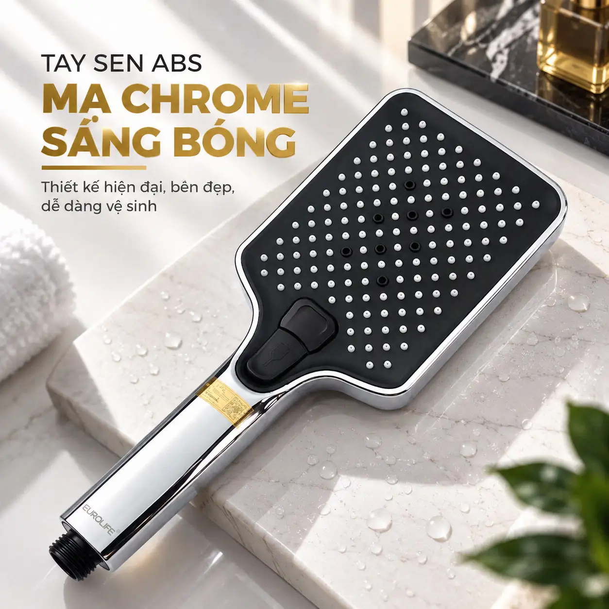Tay sen ABS mạ Chrome sáng bóng Eurolife EL-126SH-T thiết kế 4 chế độ