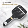 Tay sen Eurolife EL-128SH-T bằng nhựa ABS mạ Chrome sáng bóng với mặt sen vuông màu đen