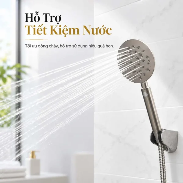 Tay sen Inox 304 Eurolife EL-110SH phun nước thực tế minh họa khả năng hỗ trợ tiết kiệm nước