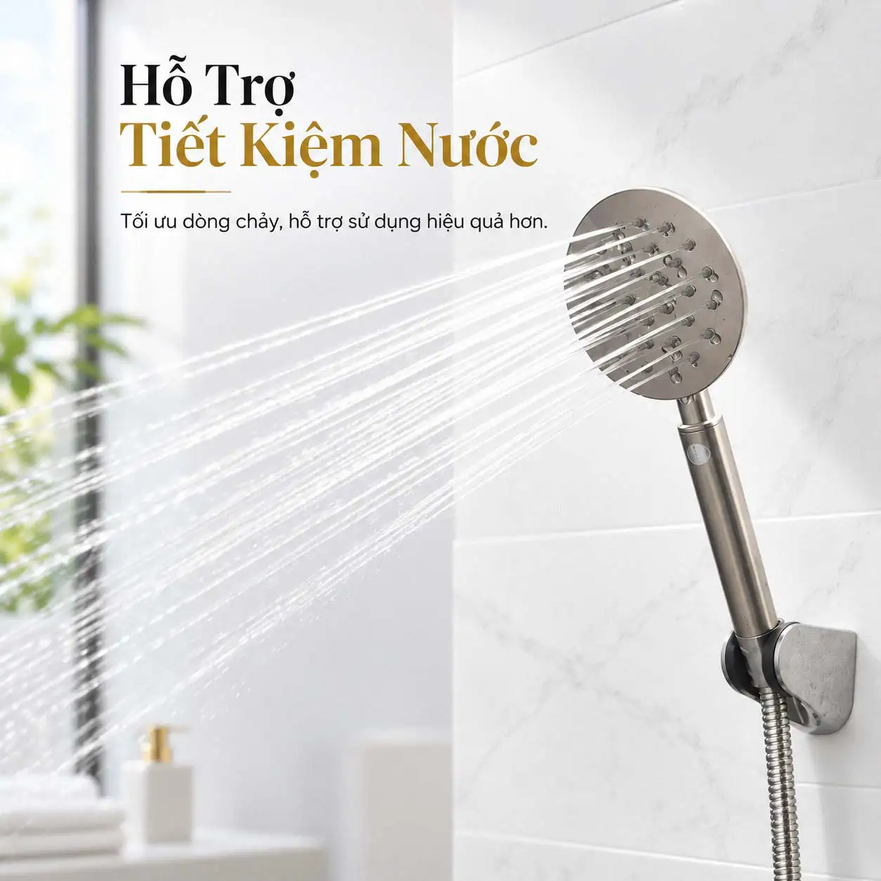 Tay sen Inox 304 Eurolife EL-110SH phun nước thực tế minh họa khả năng hỗ trợ tiết kiệm nước