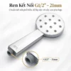 Đầu ren ngoài G1/2” – 21mm trên tay sen Eurolife EL-120SH