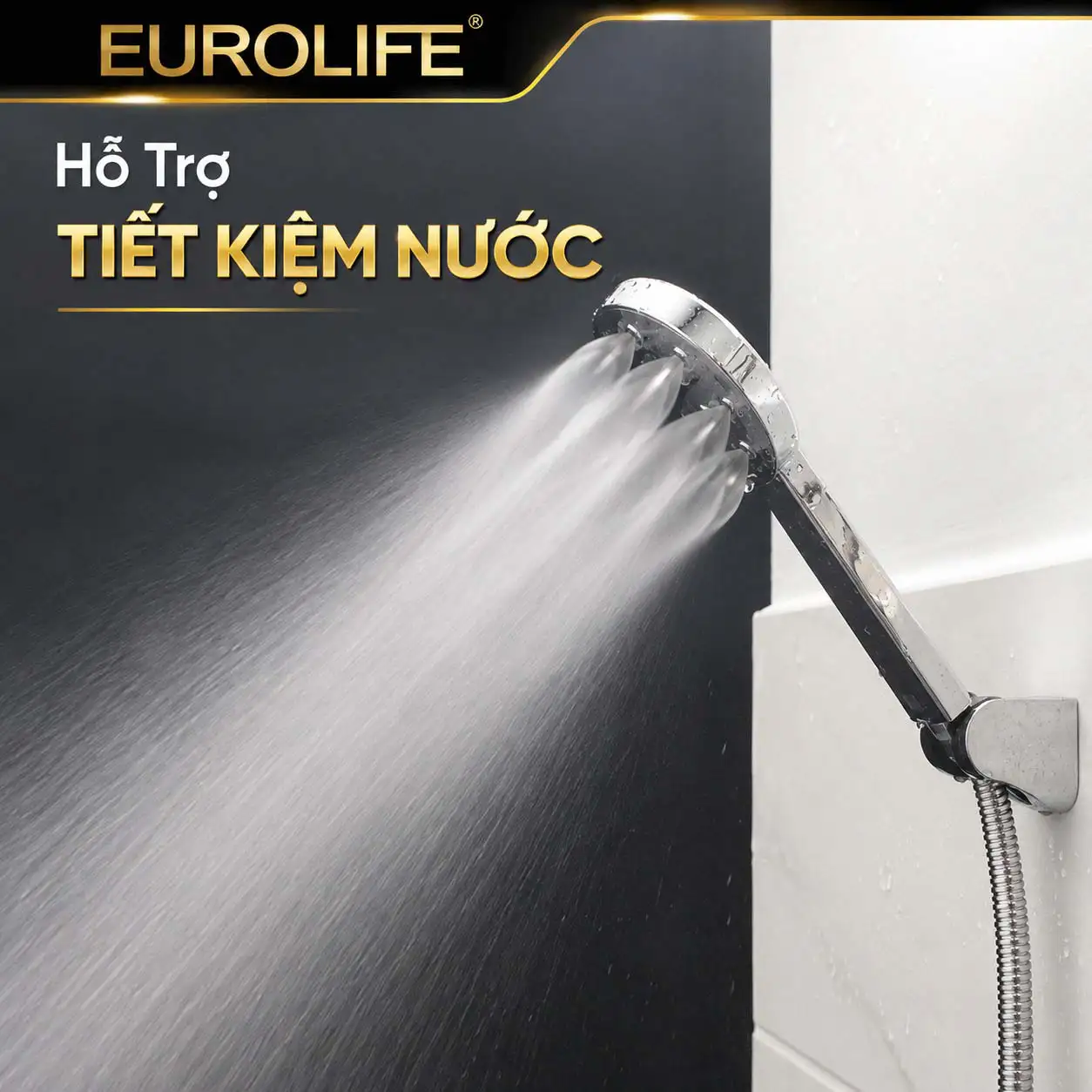 Tay sen Eurolife EL-H120 phun nước tập trung hỗ trợ tiết kiệm nước khi sử dụng