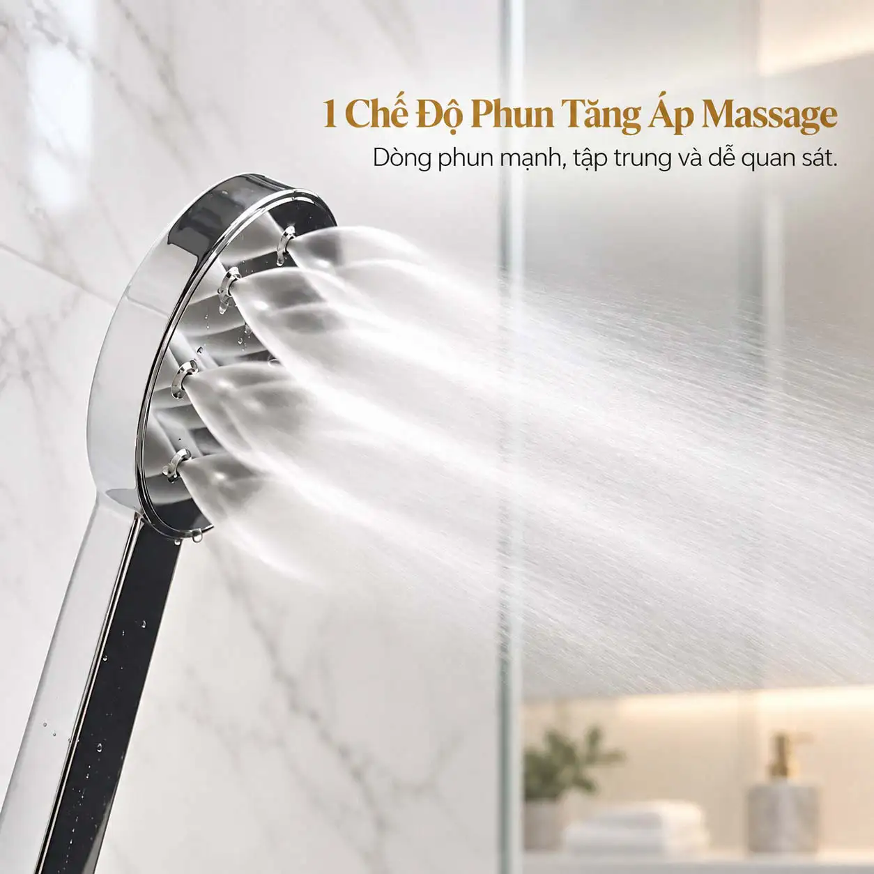 Tay sen Eurolife EL-H120 với 1 chế độ Phun tăng áp massage dòng nước tập trung
