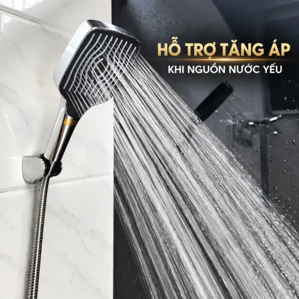 Tay sen 3 chế độ Eurolife EL-125SH-T hỗ trợ tăng áp khi nguồn nước yếu