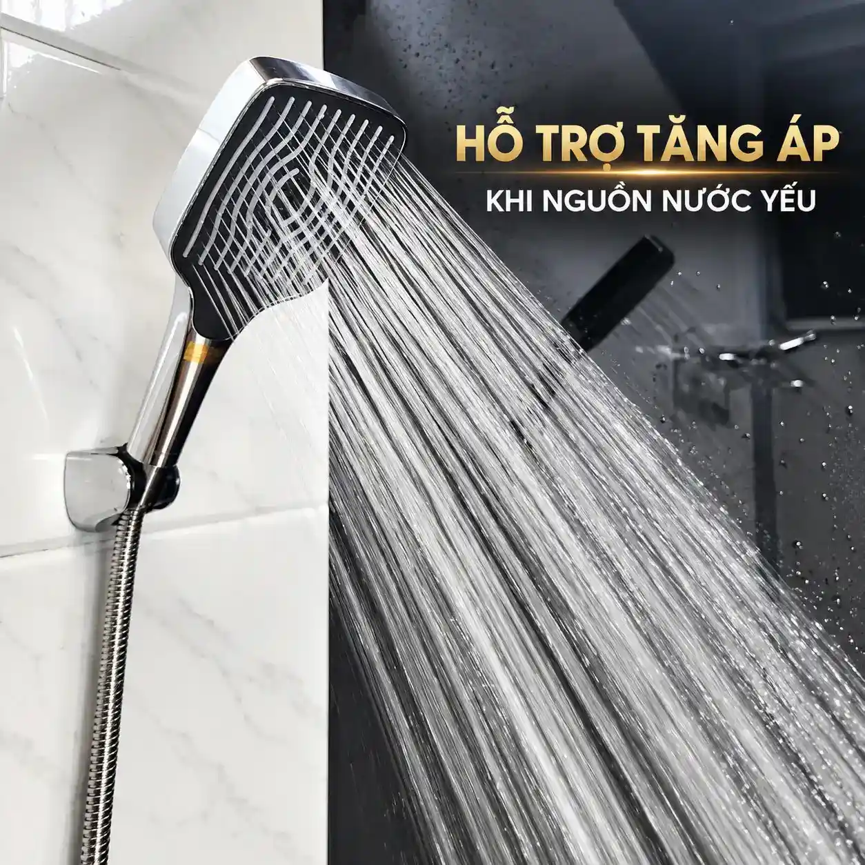 Tay sen 3 chế độ Eurolife EL-125SH-T hỗ trợ tăng áp khi nguồn nước yếu
