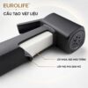 Cấu tạo tay xịt Eurolife EL-X11-D với lõi nhựa ABS màu trắng và lớp hoàn thiện PVD đen mờ