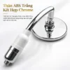 Thân tay sen Eurolife EL-146SH bằng nhựa ABS trắng kết hợp các chi tiết Chrome sáng bóng