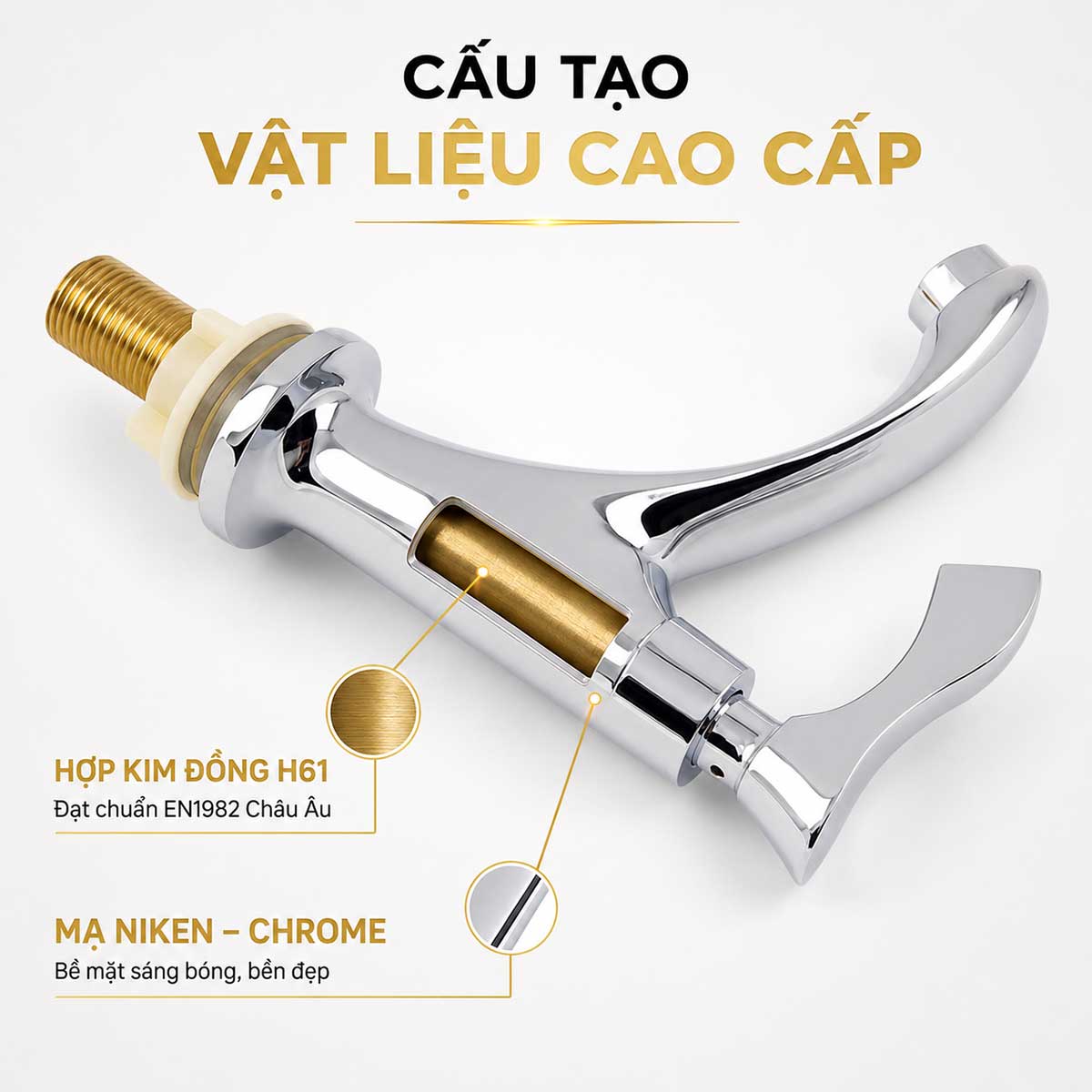 Thân Đồng EN1982 của vòi lavabo lạnh Eurolife EL-LL115 