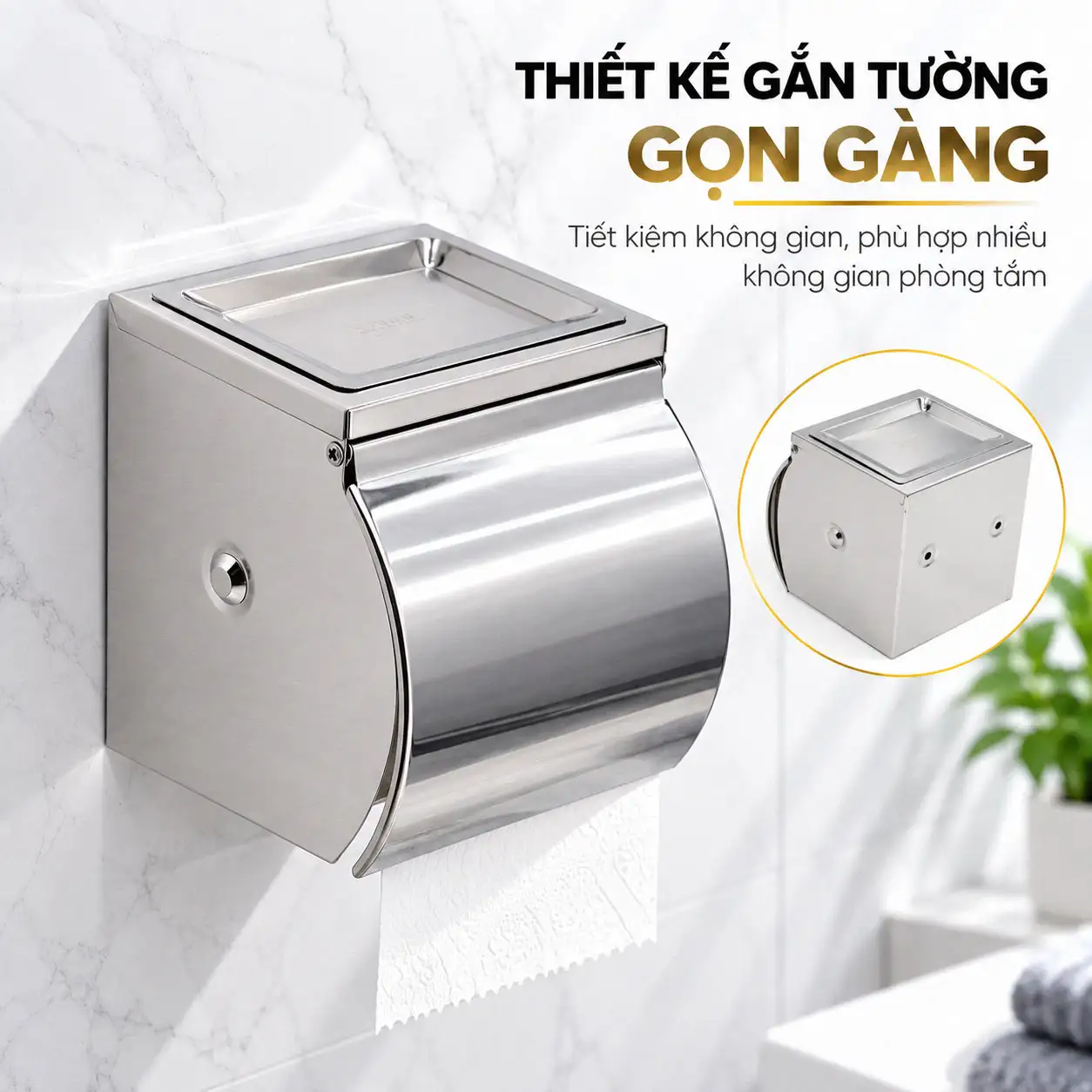 Thiết kế gắn tường hộp đựng giấy vệ sinh Eurolife EL-P06-4