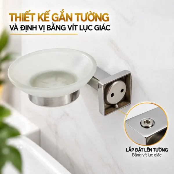 Thiết kế bát vuông gắn tường bằng vít lục giác Eurolife EL-P02
