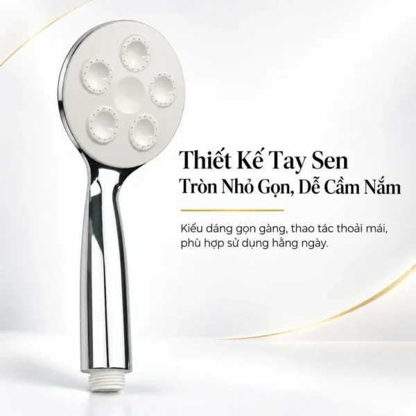 Tay sen Eurolife EL-115SH thiết kế mặt tròn nhỏ gọn với tay cầm Chrome thuôn dài