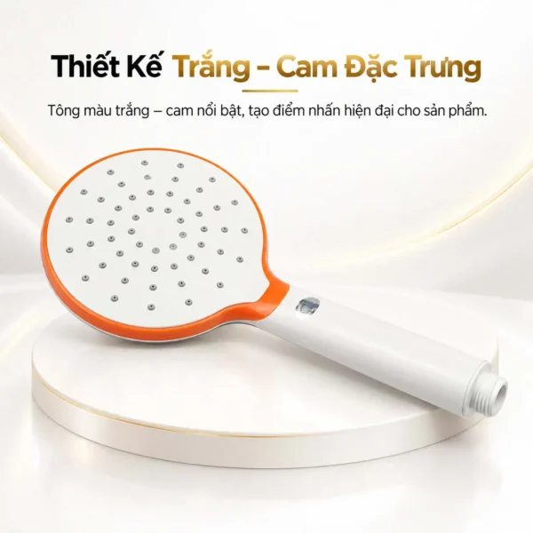Thiết kế trắng cam đặc trưng của tay sen thay thế Eurolife EL-H107
