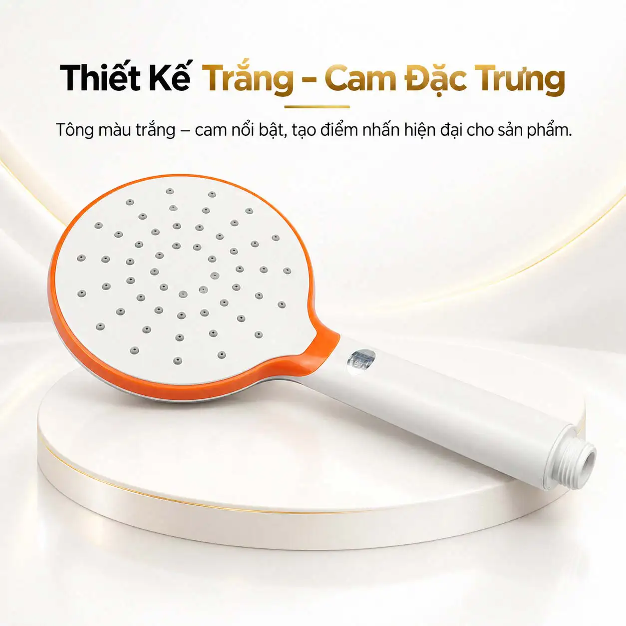Thiết kế trắng cam đặc trưng của tay sen trong bộ Eurolife EL-107SH