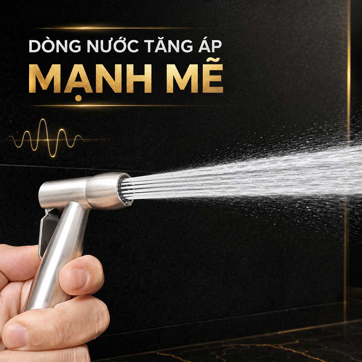 Tay xịt vệ sinh Eurolife EL-H-X05 tạo chùm tia nước tập trung và mạnh mẽ, hỗ trợ làm sạch bồn cầu và phòng tắm. 