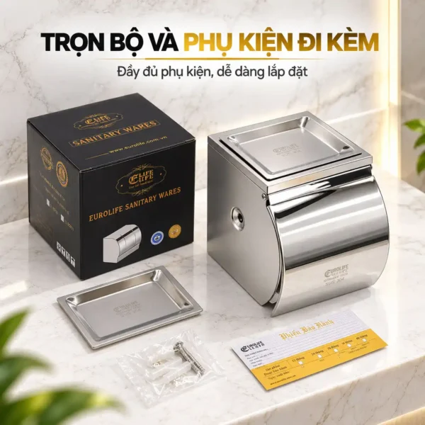 Trọn bộ và phụ kiện hộp đựng giấy vệ sinh Eurolife EL-P06-4