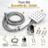 Trọn bộ Eurolife EL-121SH gồm tay sen EL-H121, dây SUS 304 dài 150cm, bát gác, 2 ốc vít và 2 tắc kê