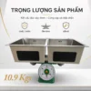 Trọng lượng 10,9kg của chậu đúc 2 hố Eurolife EL-LS8245