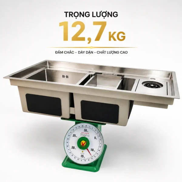 Chậu đúc Inox 304 Eurolife EL-LS10050 trọng lượng 12,7 kg