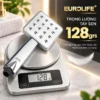 Tay sen mặt vuông Eurolife EL-H121 đặt trên cân hiển thị trọng lượng 128g
