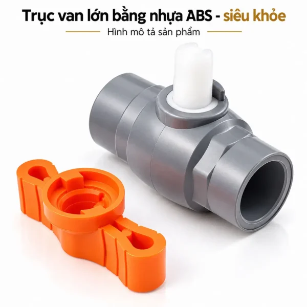 Trục nhựa ABS của van bi uPVC Eurolife EL-VN khi tháo tay van