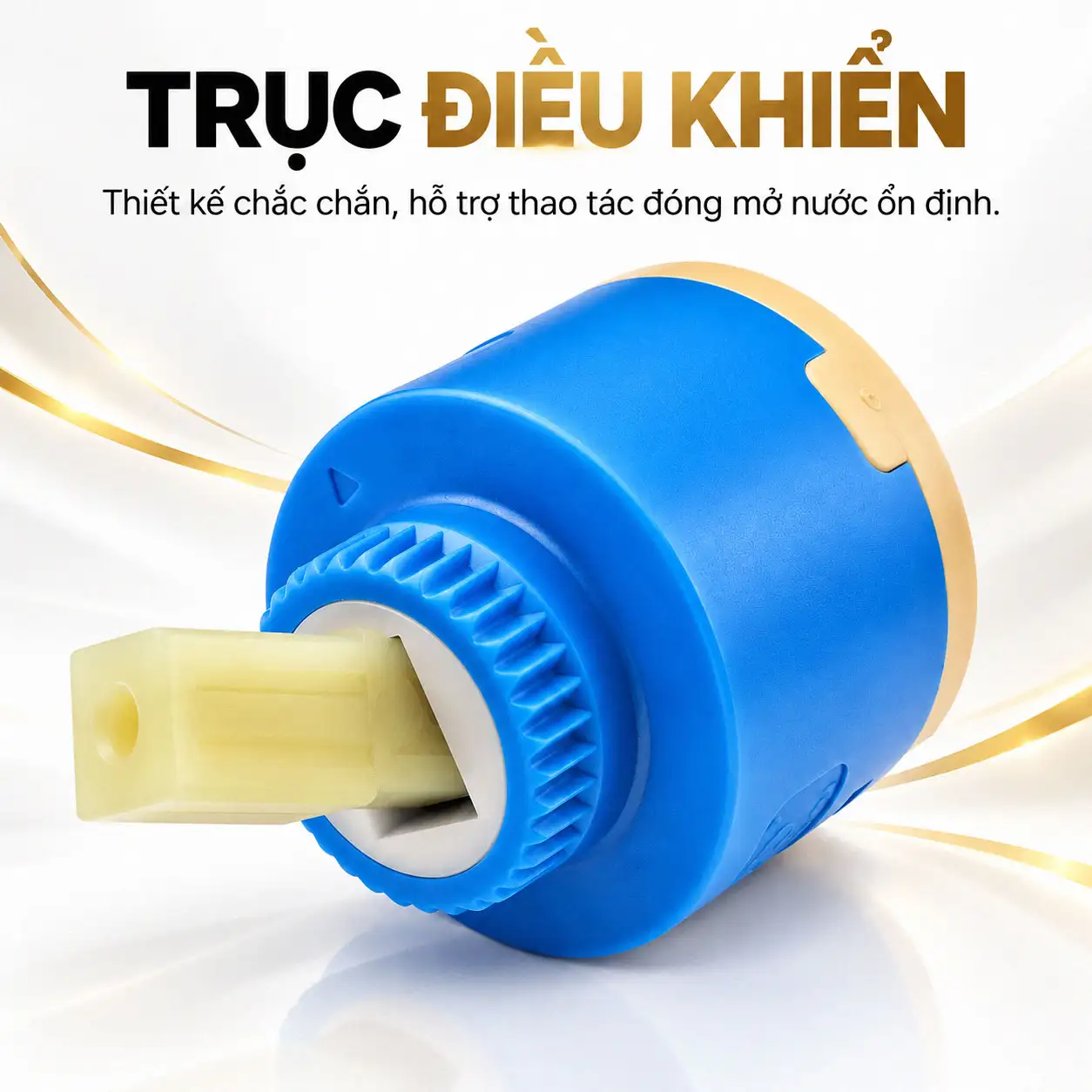 Trục điều khiển trên lõi van Ceramic Eurolife hỗ trợ thao tác đóng mở nước