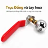 Cụm trục Đồng, tay Inox bọc đỏ và bi ABS mạ Chrome của van Eurolife EL-VI