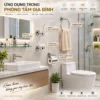 Bộ phụ kiện phòng tắm Inox 304 Eurolife EL-P01 lắp đặt trong phòng tắm gia đình