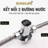Van T chia 2 đường nước Eurolife EL-VG02 kết nối đồng thời hai dây cấp, giúp chia nước thuận tiện và bố trí khu vực lắp đặt gọn gàng.