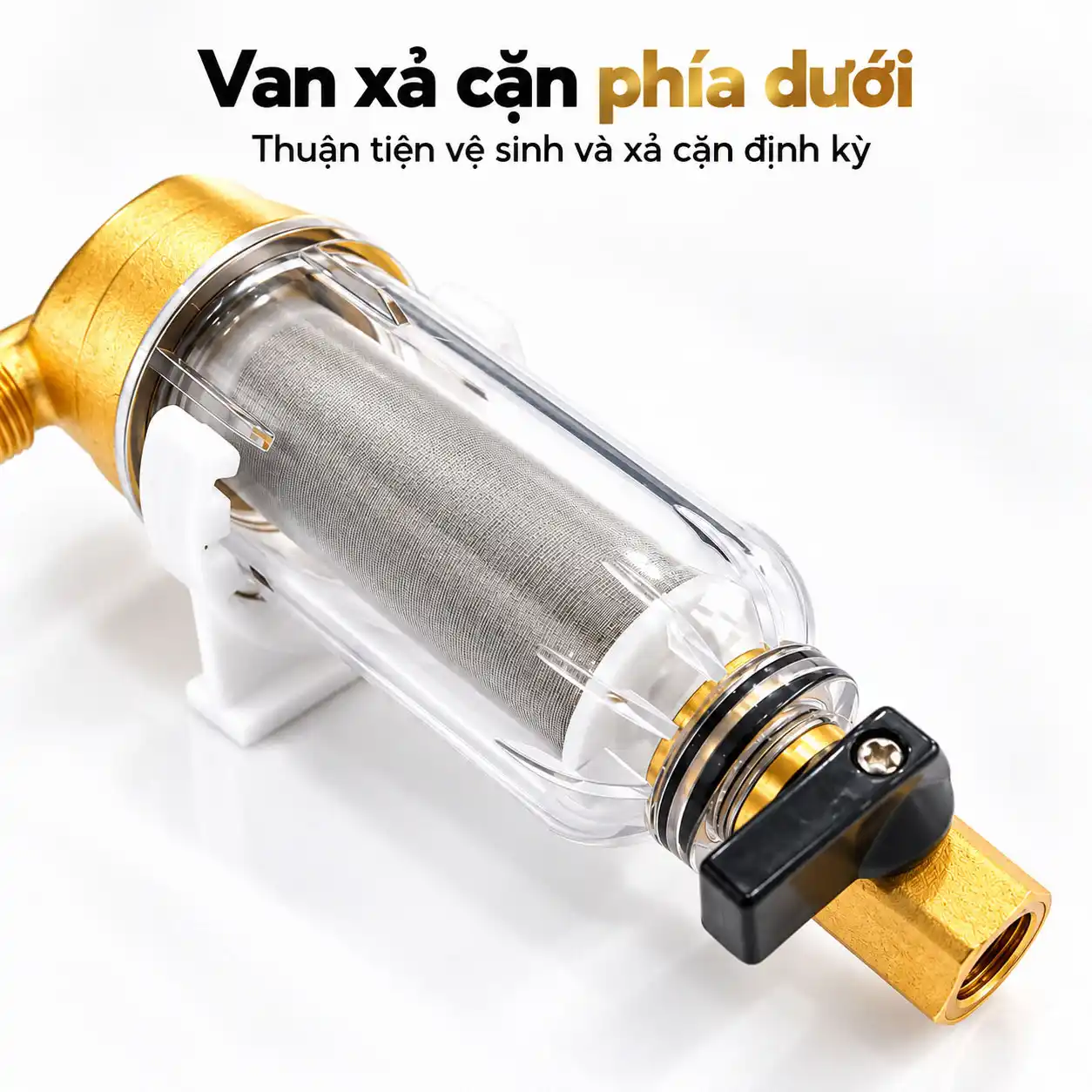 Van xả cặn phía dưới của bộ lọc nước thô đầu nguồn Eurolife EL-L21 EL-L27