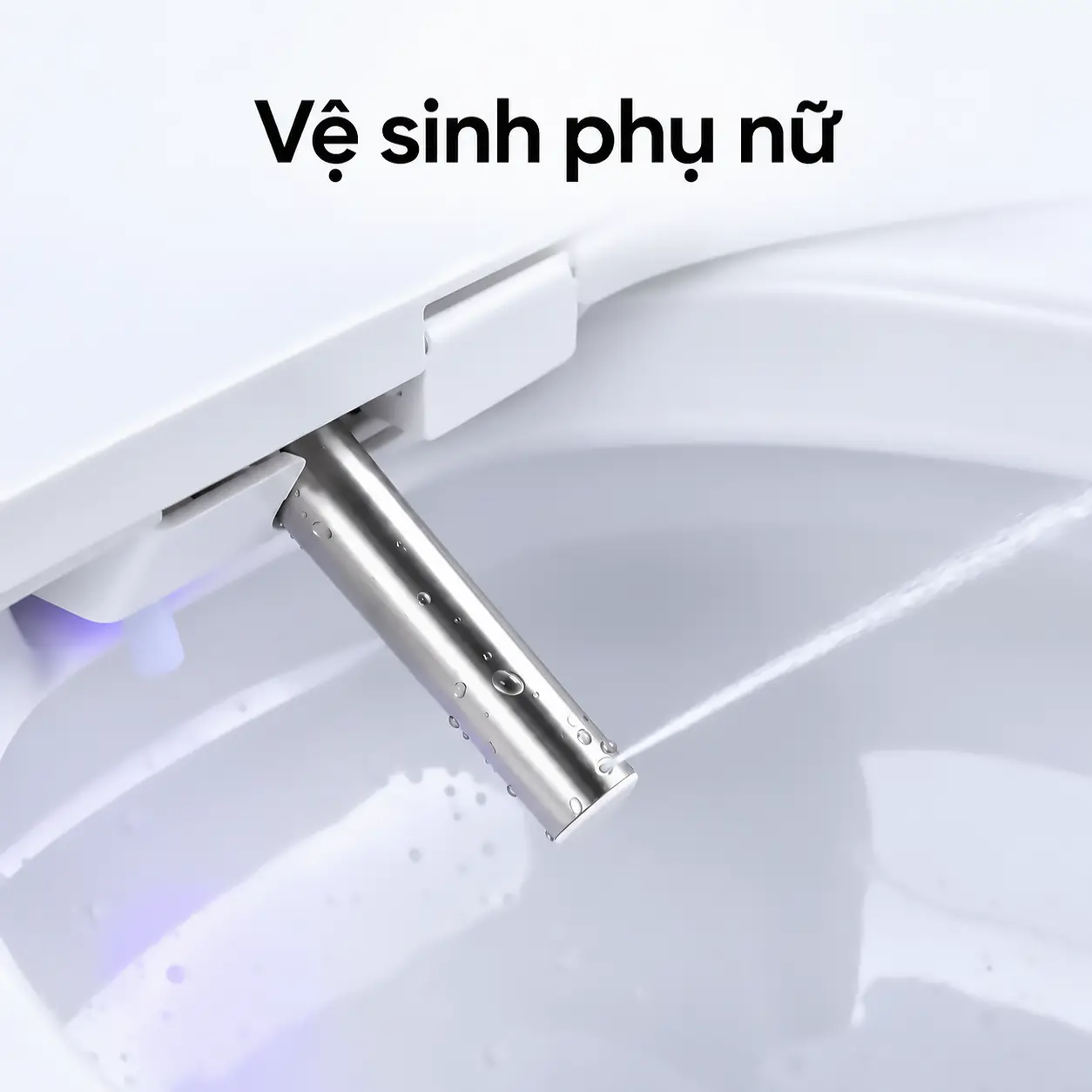 Đầu vòi phun EL-SM8059B đang phun tia nước, minh họa chế độ vệ sinh phụ nữ