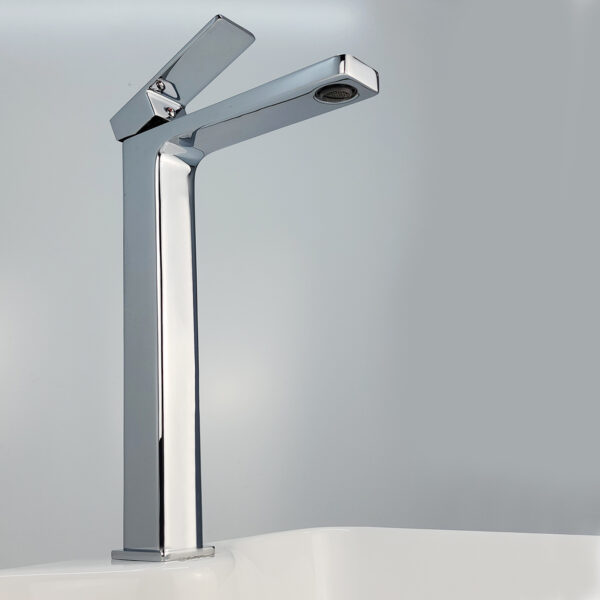 Vòi lavabo nóng lạnh Eurolife EL-HAVENT 03 cao 30cm, thân vuông, lắp đẹp với chậu lavabo dương bàn, lavabo nổi cao.