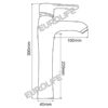 Bản vẽ vòi lavabo nóng lạnh Eurolife EL-D19 cao 300mm, giúp khách hàng kiểm tra kích thước trước khi lắp cho chậu lavabo dương bàn hoặc lavabo nổi cao.