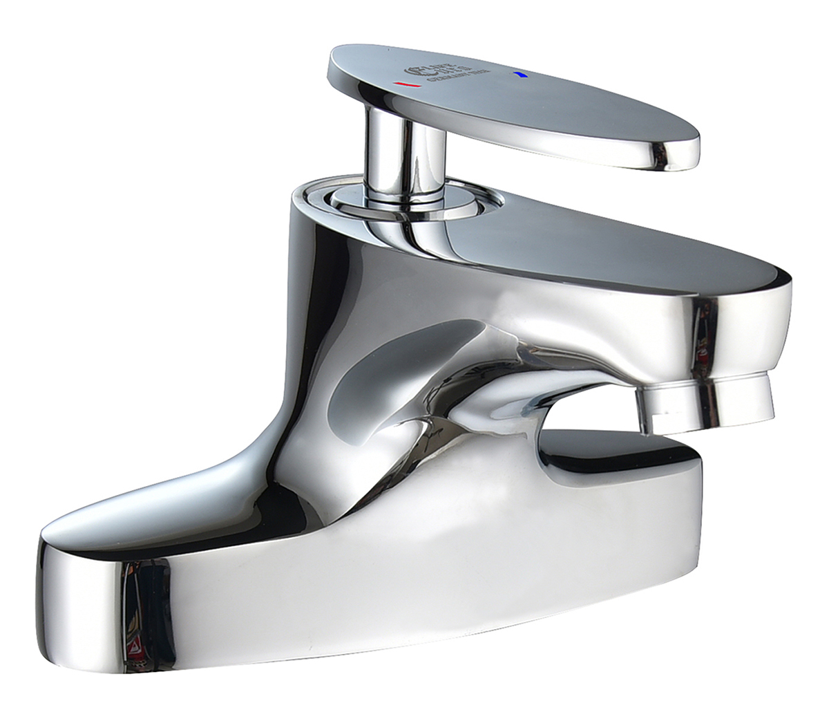 Hình ảnh vòi lavabo nóng lạnh 2 chân Eurolife EL-CAM 03, thiết kế bo cong mềm mại, chất liệu đồng H61 mạ Chrome, phù hợp chậu lavabo 2 lỗ trong combo sen tắm nóng lạnh Eurolife CAM 03.