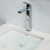 Hình lắp thực tế vòi lavabo nóng lạnh Eurolife EL-HAVENT 03 trên chậu lavabo, phù hợp khách hàng tham khảo trước khi mua.