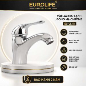 Vòi lavabo thân cao Đồng mạ Chrome Eurolife EL-LL117