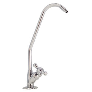 Vòi máy lọc nước RO Eurolife EL-RT01 thiết kế cổ ngỗng mạ Chrome sáng bóng, tay vặn chữ thập tiện dụng, phù hợp lắp đặt cho máy lọc nước RO/Nano gia đình.