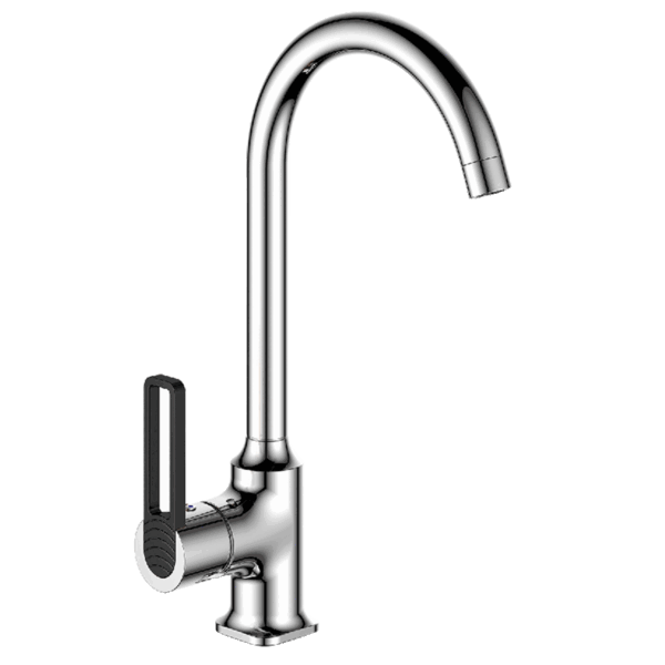 Vòi rửa chén Eurolife EL-KM12 thiết kế cần cong cao, mạ Chrome 5 lớp, tay gạt hiện đại và cần vòi quay 360 độ tiện dụng.