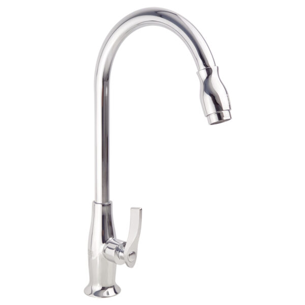 Vòi rửa chén lạnh Eurolife EL-RC06 chính hãng, thân đồng H61, mạ Chrome 5 lớp, cần cong xoay 360 độ và đầu tạo bọt chống văng.