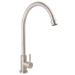 Vòi rửa chén lạnh Inox SUS 304 Eurolife EL-RC07 thiết kế cần cong, xoay 360 độ, đầu tạo bọt chống văng, phù hợp mua lắp cho bếp gia đình.